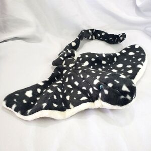 Wildlife Artists Stingray Manta Ray Black White Spotted Plush Toy 10 Inch